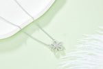 S925 Sterling Silver Dainty Flower Necklace, 49 D-VVS1 Moissanite Pave, Platinum Plated 1.1g With GRA Certificate & Gift Box