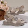 Platform Flat Peep-toe Elastic Strap Large-size Sandals For Women