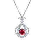 S925 Sterling Silver Teardrop Necklace, 1ct D-VVS1 Moissanite & Lab-Grown Gems, Platinum Plated 4g With GRA Certificate Gift Box