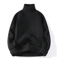 Round-neck High-neck Fleece-lined Solid-color Sweater