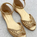 Retro Knitted Hollow-Out Low-Heel Closed-Toe Shoes For Women