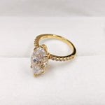 925 Sterling Silver 4-carat Marquise-cut Diamond Moissanite Ring For Women