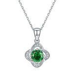 S925 Sterling Silver 4-Leaf Clover Pendant Necklace, 1ct D-VVS1 Moissanite & Lab-Grown Gems, Platinum Plated 2.4g With GRA Certificate Gift Box