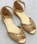 Retro Knitted Hollow-Out Low-Heel Closed-Toe Shoes For Women