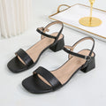 Plus-size Chunky-heel Strappy High-heeled Sandals