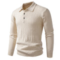 Twist-knit Cardigan Solid-color Lapel-neck Knit Sweater
