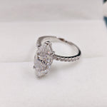 925 Sterling Silver 4-carat Marquise-cut Diamond Moissanite Ring For Women