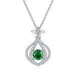 S925 Sterling Silver Teardrop Necklace, 1ct D-VVS1 Moissanite & Lab-Grown Gems, Platinum Plated 4g With GRA Certificate Gift Box
