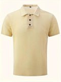 Mens Shirt Collar Summer Solid Color