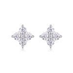 S925 Sterling Silver Gold Plated Clover Stud Earrings, D-VVS1 Moissanite, 1.2g Women's Jewelry Gift Box