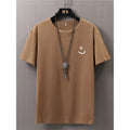 Mens Casual Loose-fit Short-sleeve Top