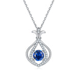 S925 Sterling Silver Teardrop Necklace, 1ct D-VVS1 Moissanite & Lab-Grown Gems, Platinum Plated 4g With GRA Certificate Gift Box