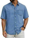 New Mens Short-sleeve Casual Shirt