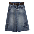 Retro Distressed Raw-edge Wide-leg Jeans