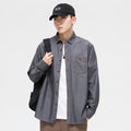 Mens Long-sleeve Shirt Slim-fit Casual Jacket
