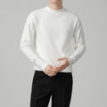 Mens Thickened White Knit Bottoming Sweater