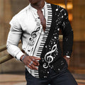 Mens Breathable Long-sleeve Printed Shirt