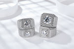 S925 Sterling Silver Wide Band Moissanite Ring, 1&2&3&5ct D-VVS1 Octagon Pave Setting, US Sizes 5-9, GRA Certified Jewelry Gift Box