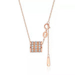 S925 Sterling Silver Barrel Pendant Necklace, 36 D-VVS1 Moissanite Pave, Platinum Plated 3.2g With GRA Certificate Gift Box