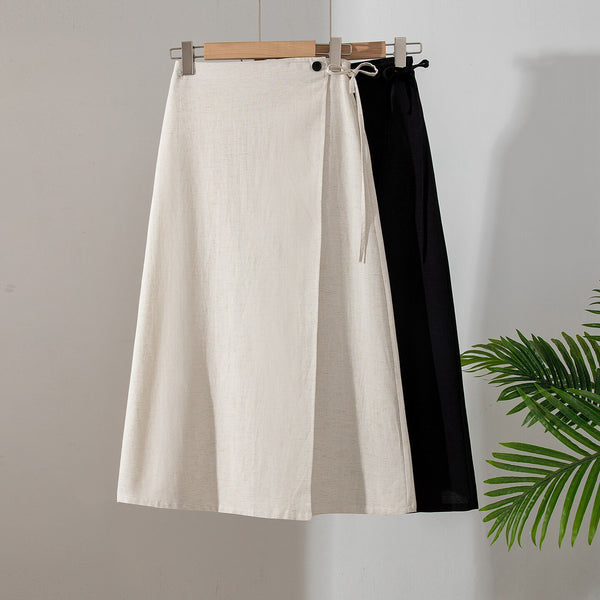 Retro Linen One-piece Skirt For Women