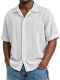 New Mens Jacquard Short-sleeve Shirt