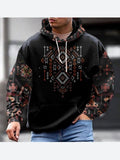 Mens Casual Hooded Long-sleeve Sweatshirt