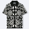Floral Crochet Hollow-out Short-sleeved Knit Top