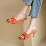 Women's Outer Stiletto Heel Simple Fashion Square Toe Open Toe Fairy Style High Heel Sandals For Women