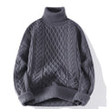 Round-neck High-neck Fleece-lined Solid-color Sweater