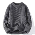 Round-neck High-neck Fleece-lined Solid-color Sweater