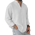 Mens Washed-cotton Long-sleeve Button-down Shirt