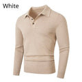 Fashionable Lapel-Neckline Buttoned Casual Pullover Base-Layer Knit Sweater