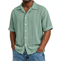 New Mens Jacquard Short-sleeve Shirt