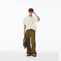 Mens Lapel Short-sleeve Polo Shirt Top