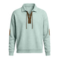 Mens Fashion Solid-Color Long-Sleeve Loose-Fit Sweatshirt