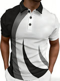 Mens 3D Digital-Print Sporty-Casual Geometric Short-Sleeve Shirt
