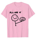 Brain-themed Funny Graphic Loose-fit Crewneck T-shirt