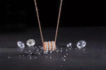 S925 Sterling Silver Barrel Pendant Necklace, 36 D-VVS1 Moissanite Pave, Platinum Plated 3.2g With GRA Certificate Gift Box