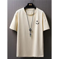 Mens Casual Loose-fit Short-sleeve Top