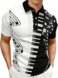 Mens 3D Digital-Print Sporty-Casual Geometric Short-Sleeve Shirt