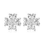 S925 Sterling Silver Heart Clover Stud Earrings, 4x4mm D-VVS1 Moissanite, Platinum Plated 2.5g Women's Jewelry Gift Box