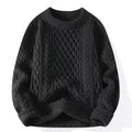 Round-neck High-neck Fleece-lined Solid-color Sweater