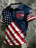 Mens 3D Digital-Print Sporty-Casual Geometric Short-Sleeve Shirt