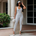 Autumn Headband With Halter-neck Footed Jumpsuit For Women