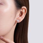 S925 Sterling Silver Heart Moissanite Stud Earrings, 3x5mm D-VVS1 Two-Stone Halo, Platinum Plated 1.9g Romantic Jewelry Gift Box