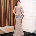Sequin Long Slim Slimming Fishtail Dress