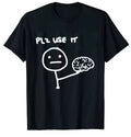 Brain-themed Funny Graphic Loose-fit Crewneck T-shirt