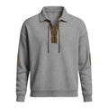 Mens Fashion Solid-Color Long-Sleeve Loose-Fit Sweatshirt