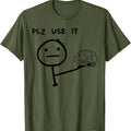 Brain-themed Funny Graphic Loose-fit Crewneck T-shirt