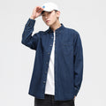 Mens Long-sleeve Shirt Slim-fit Casual Jacket